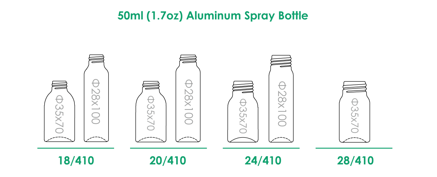 Flacon pulvérisateur en aluminium de 50 ml - COL