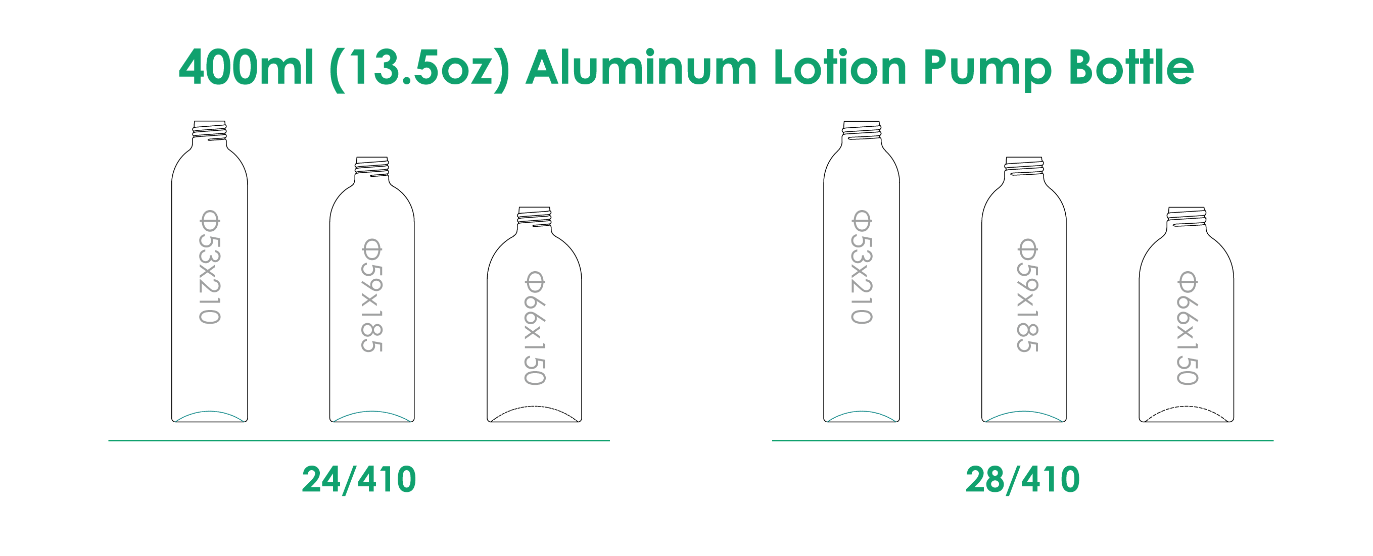 400ml-알루미늄-로션-펌프-병목-마감