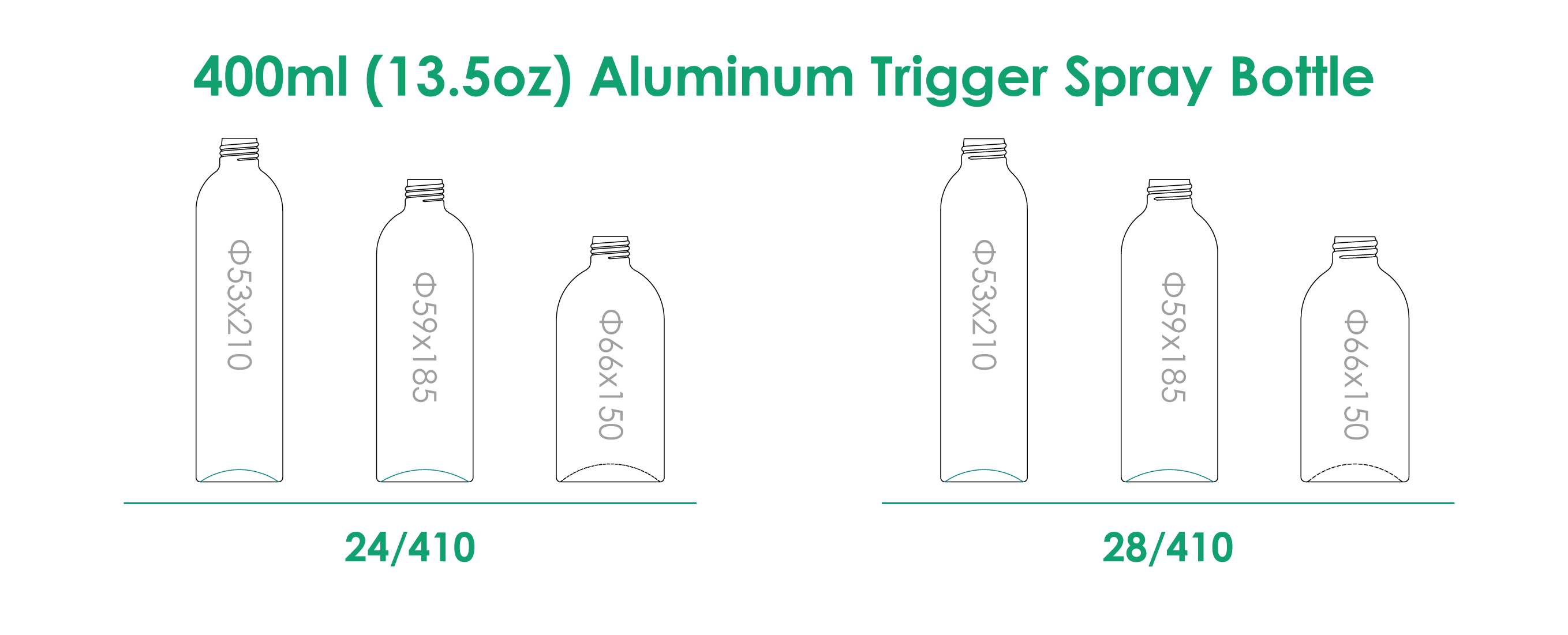 CUELLOS DE BOTELLA CON PULVERIZADOR DE ALUMINIO DE 400 ML