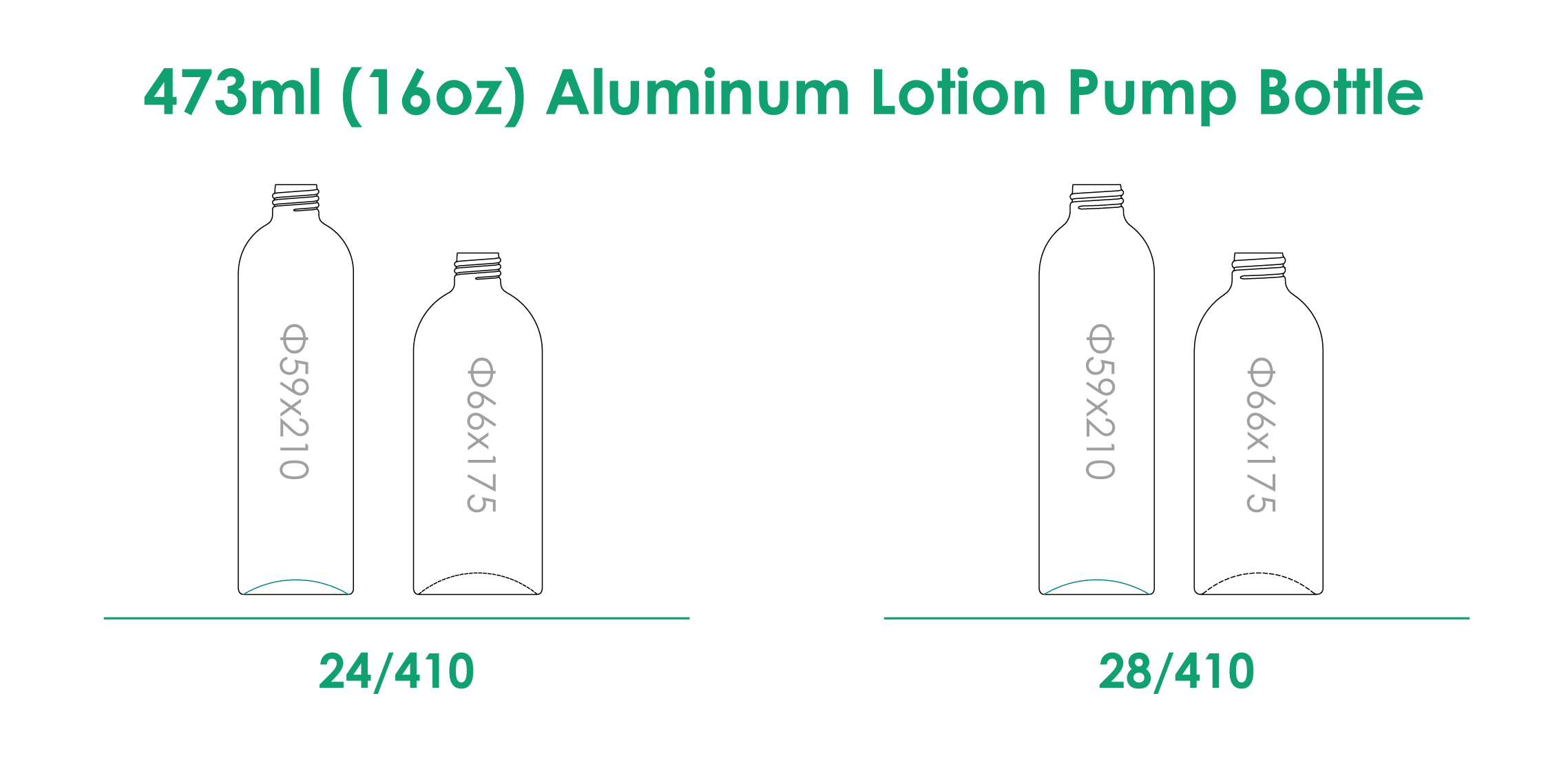 Bouteille à pompe en aluminium de 473 ml avec finition du col