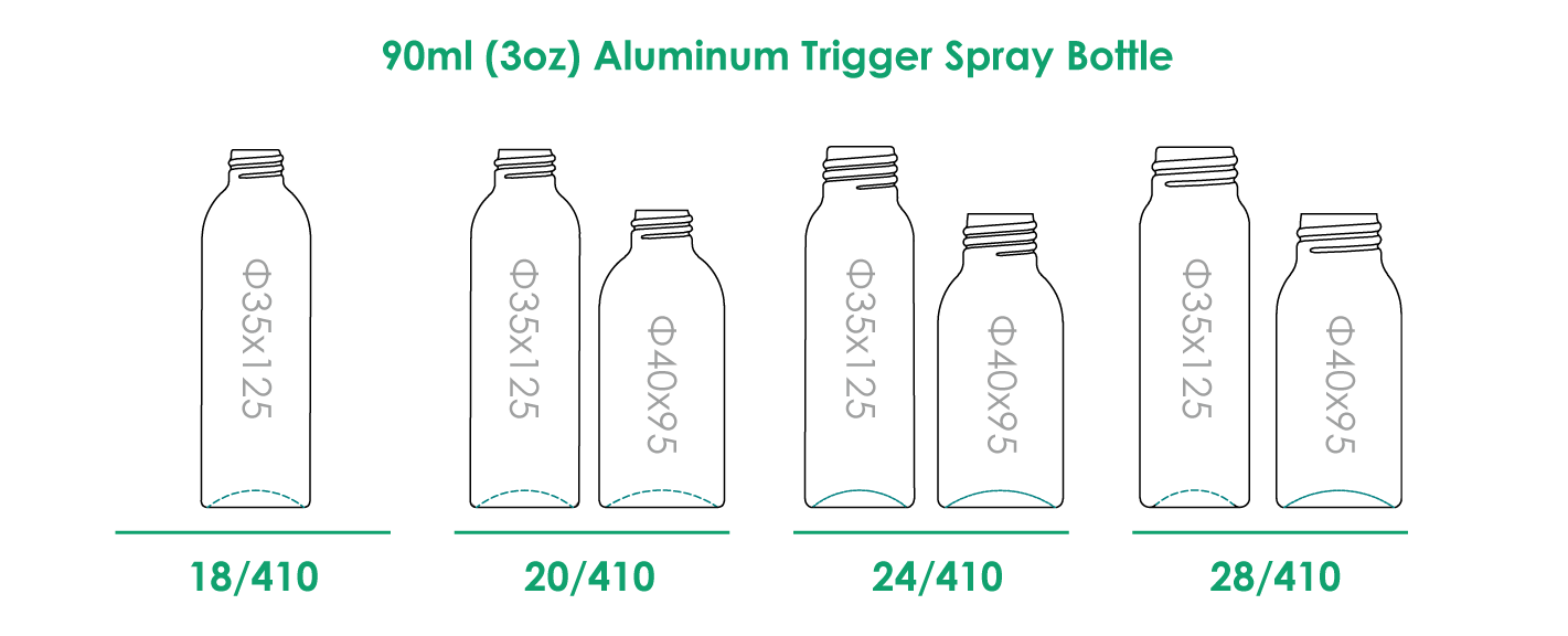 90ml-알루미늄-트리거-스프레이-병목-마감